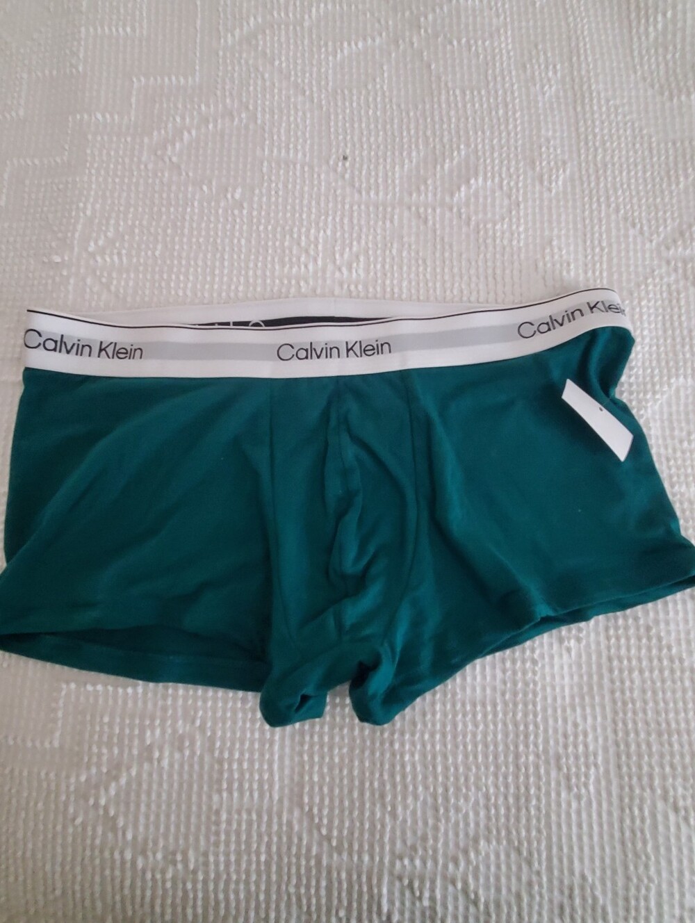 Calvin Klein Teal Stretch Boxer Briefs with Branded Waistband